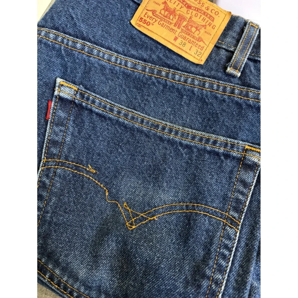 Levi's 550 Jeans Mens 38x32 Blue Relaxed Fit Tapered Leg Vintage 90s Made in USA